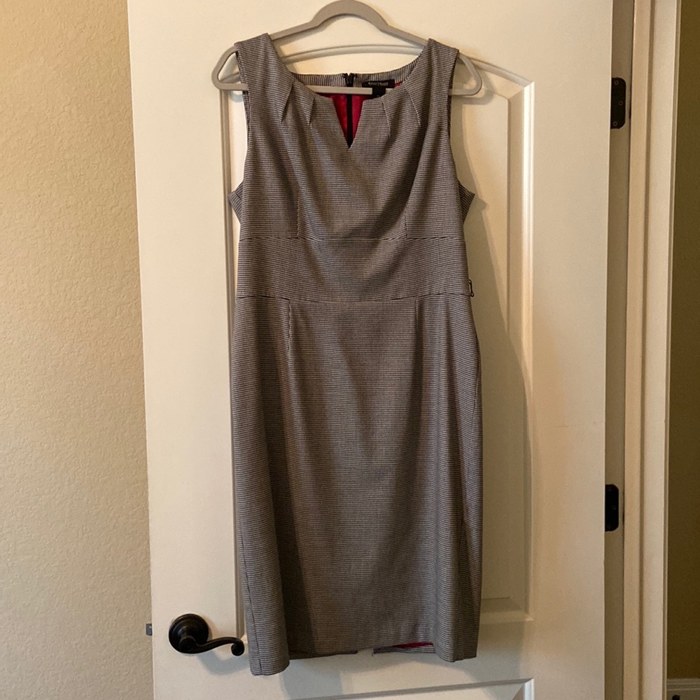 WHBM black and white houndstooth dress
